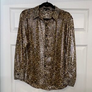Leopard Print Button-Up Shirt